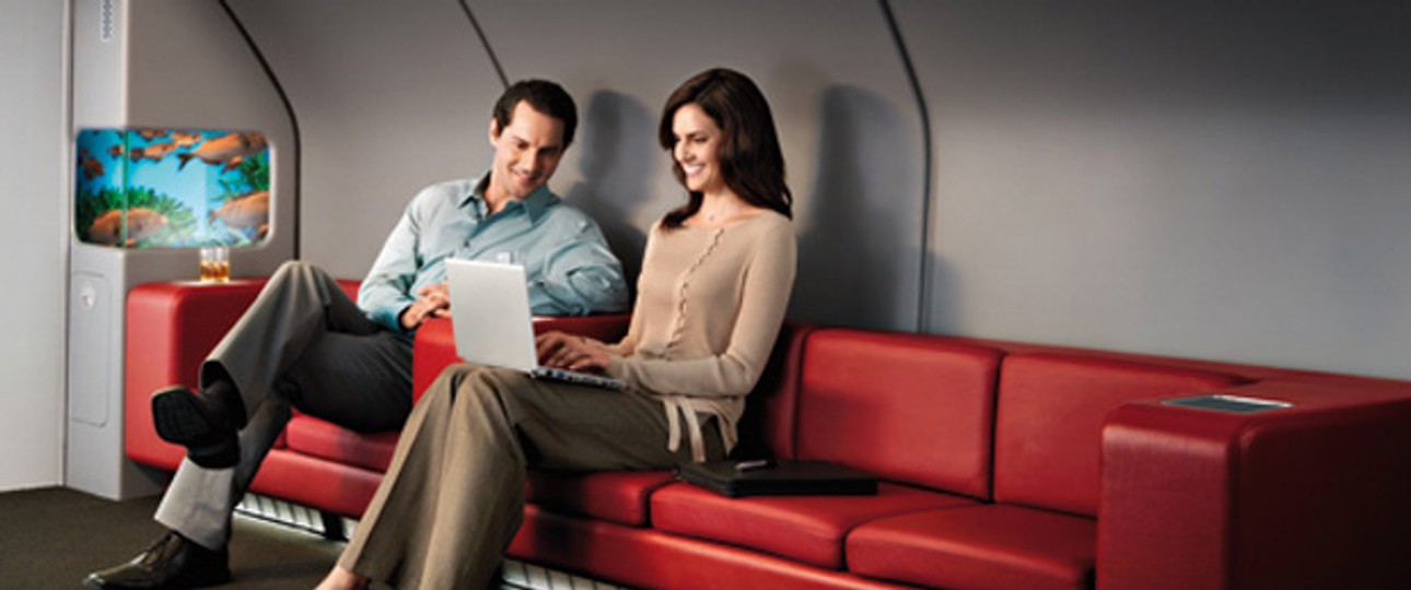 Qantas-Business-Lounge im A380: Wieder ohne Internet.