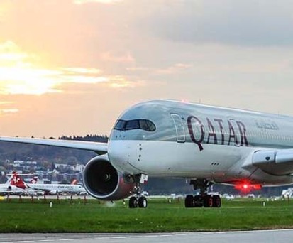 A Qatar Airways passenger A350