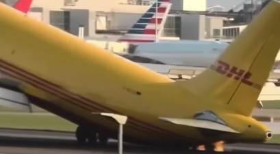 airbus a330 dhl eat tailstrike london