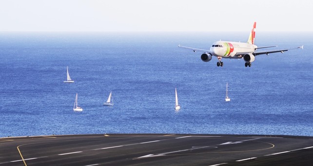 Airbus A319 von Tap landet auf Madeira: Die Windstärken haben in den letzten Jahren zugenommen.