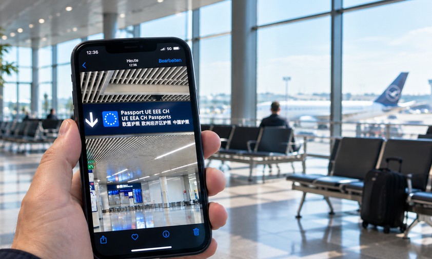 Das fehlerhafte Schild an einem Pariser Flughafen:Schuld war ein Übersetzungsfehler.