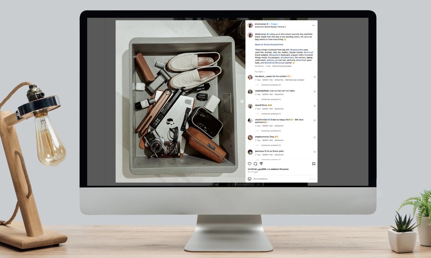 Foto von bewusst drapiertem Handgepäck: So sieht der neue Trend aus.