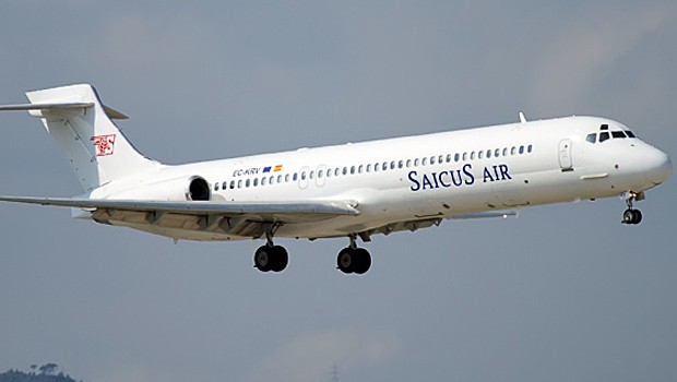 MD-87 von Saicus Air: Steht in seit Jahren in Madrid.