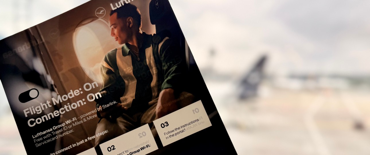 So weist Lufthansa auf die Spielregeln hin: Neues Highspeed-Internet an Bord.