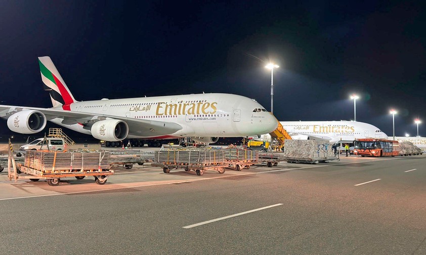 Die drei Airbus A380 von Emirates landeten außerplanmäßig in Wien.