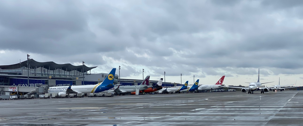Internationaler Flughafen Kiew-Boryspil:  Lufthansa kommt nicht mehr abends spät hier an.
