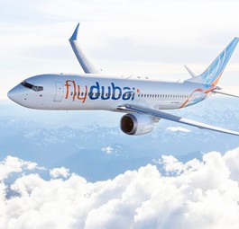 Eine Boeing 737 Max von Flydubai: In solche einem Jet spielten sich die dramatischen Szenen ab.