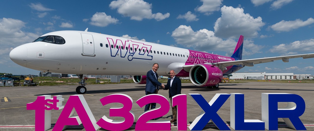 Übergabe des erste Airbus A321 XLR von Wizz Air im Mai 2025: Es werden deutlich weniger folgen als geplant.