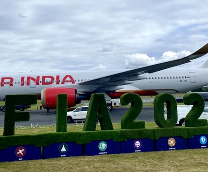 Airbus A350 von Air India im Static Display der Airshow: Es war eine unspektakuläre Messe.