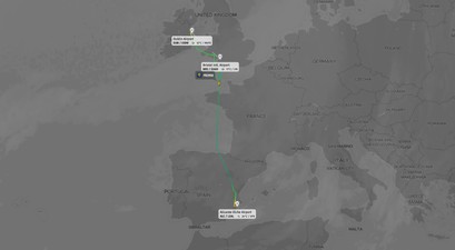 Flugverlauf von FR2955: Der Flug landete nach acht stunden wieder in Alicante.