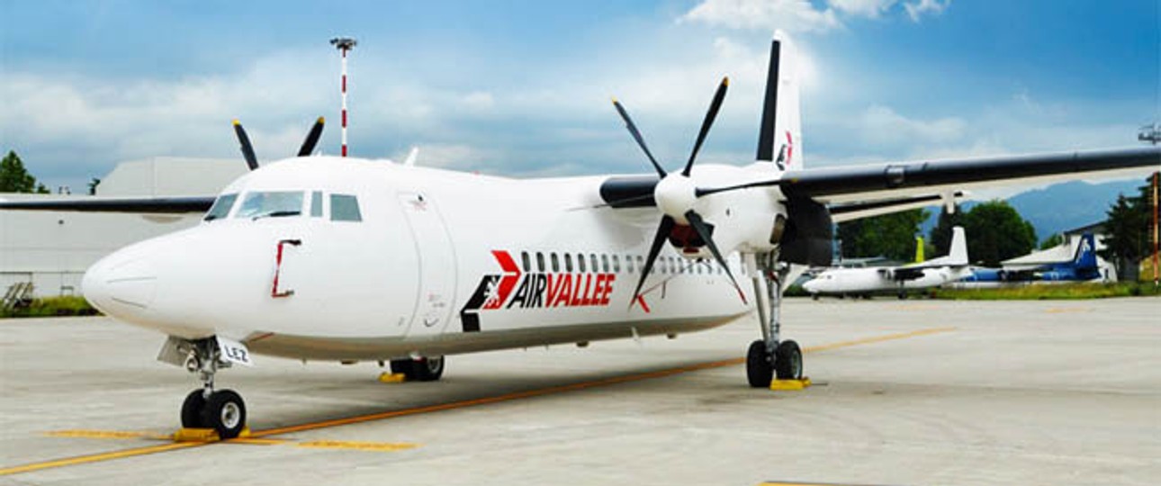 Fokker 50 von Air Vallée: Der Leasinggeber beklagt sich, die Rechnungen seien nicht mehr bezahlt worden.