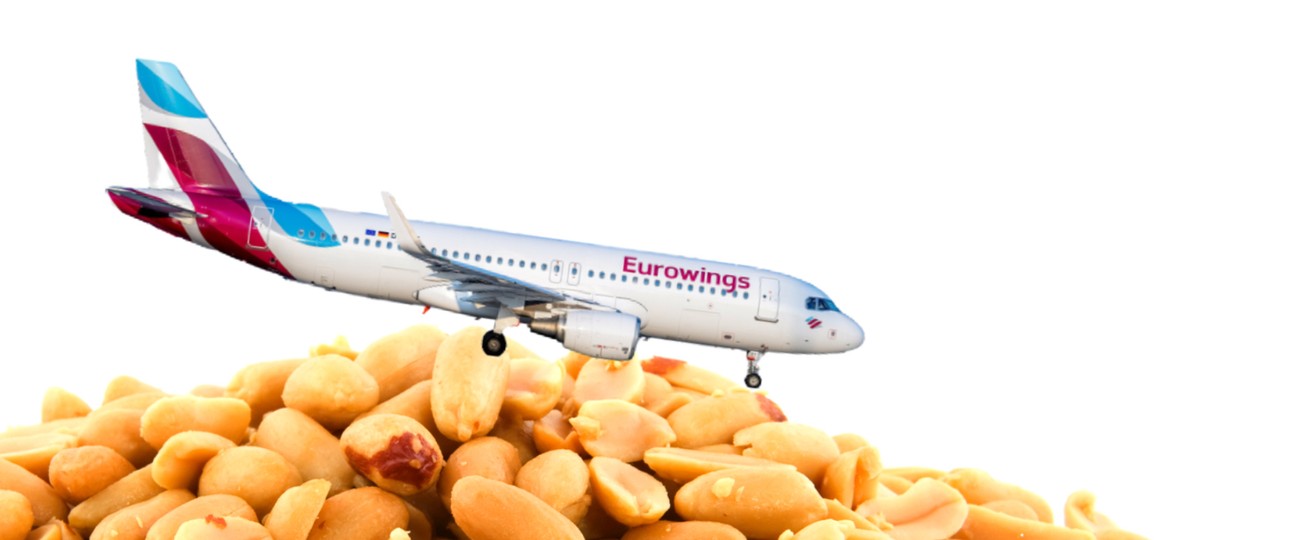Jet von Eurowings, Erdnüsse: Immer wieder Grund für Ärger.