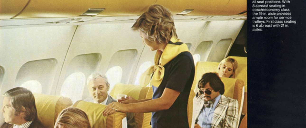 Retro-Feeling: Kabine des Airbus A300 vor 40 Jahren.