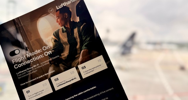 So weist Lufthansa auf die Spielregeln hin: Neues Highspeed-Internet an Bord.