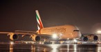 Airbus A380 von Emirates in Moskau, hier zu sehen 2016: Auch im Sommer 2022 noch aktiv.
