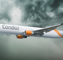 Condor-Jet im Gewitter: Soll seltener vorkommen.