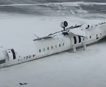 So sieht die verunglückte CRJ 900 aus der Luft aus