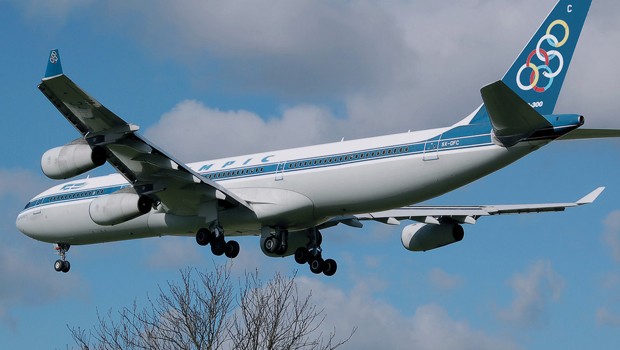 Airbus A340-313X von Olympic Airlines: Die jets sind jetzt amerikanisch.