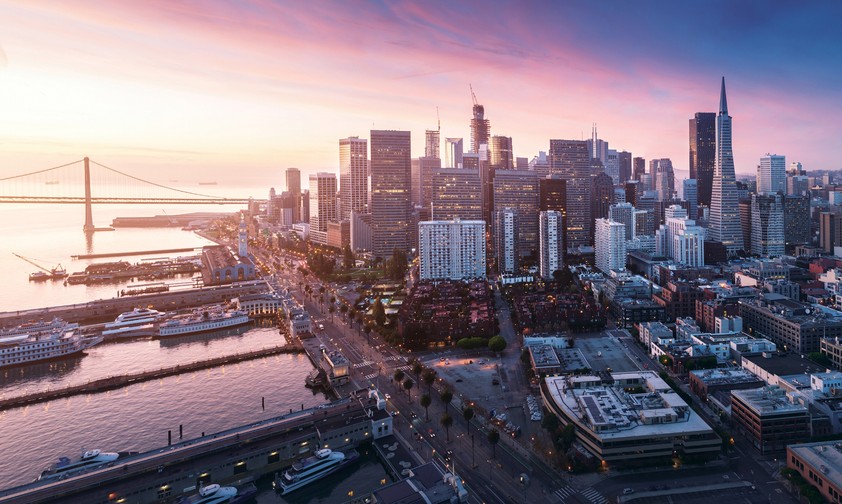 San Francisco aus der Luft: Vorerst nicht mit Lufthansa.