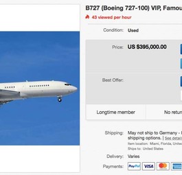 Epsteins Boeing 727 auf Ebay: Der verurteilte Sexualstraftäter ließ mit dem Jet auch minderjährige Frauen auf seine Insel fliegen.