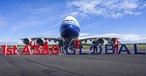Airbus A380 von Global Airlines: Der erste Super-Jumbo wird Ende der ersten Oktoberwoche in Dresden erwartet.