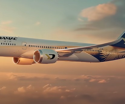 Flugzeug im Damac-Air-Design: Malediven und Hawaii unter den geplanten Zielen.