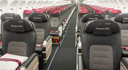 Premium Biz bei Eurowings: Inzwischen sind die Sitze wieder ausgebaut. 