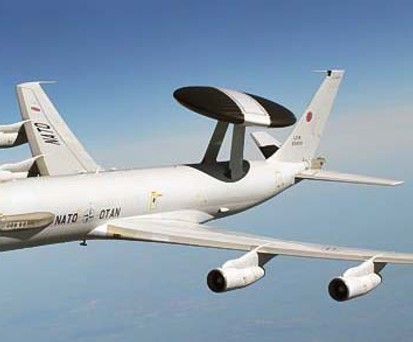 Boeing E-3A Sentry der Nato: Die Frühwarnflugzeuge des Militärbündnisses sind im deutschen Geilenkirchen stationiert.