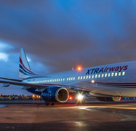 Flugzeug von Xtra Airways: Die Flotte soll auf einen Jet schrumpfen.