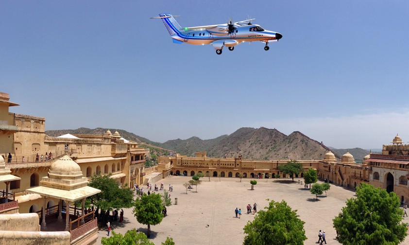 Saras-Prototyp über Jaipur: Die Regierung will neu Regionalflugzeuge mit ausländischer Hilfe bauen.