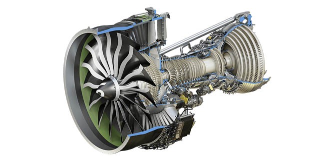 Das GE9X in einer schematischen Skizze.