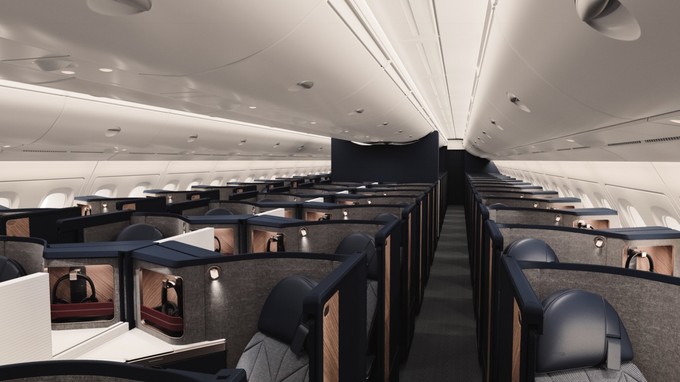 So wird es im Oberdeck aussehen: 106 Sitze nur in der Business Class.