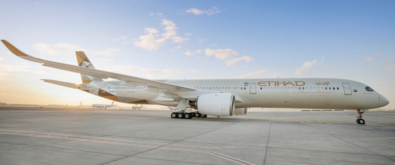 Airbus A350 von Etihad: Die Golfairline wächst bei den Destinationen  unfd Frequenzen.