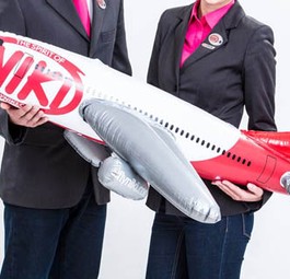 Aufblasbarer Niki-Flieger: Der Betrieb soll im März wieder hochgefahren werden.