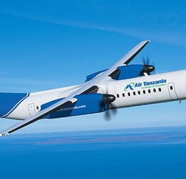 Dash 8 in den Farben von Air Tanzania: Die Fluglinie hat das letzte Exemplar übernommen.
