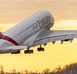 Airbus A380 von Emirates: Die Golfairline fliegt mit United im Codeshare.