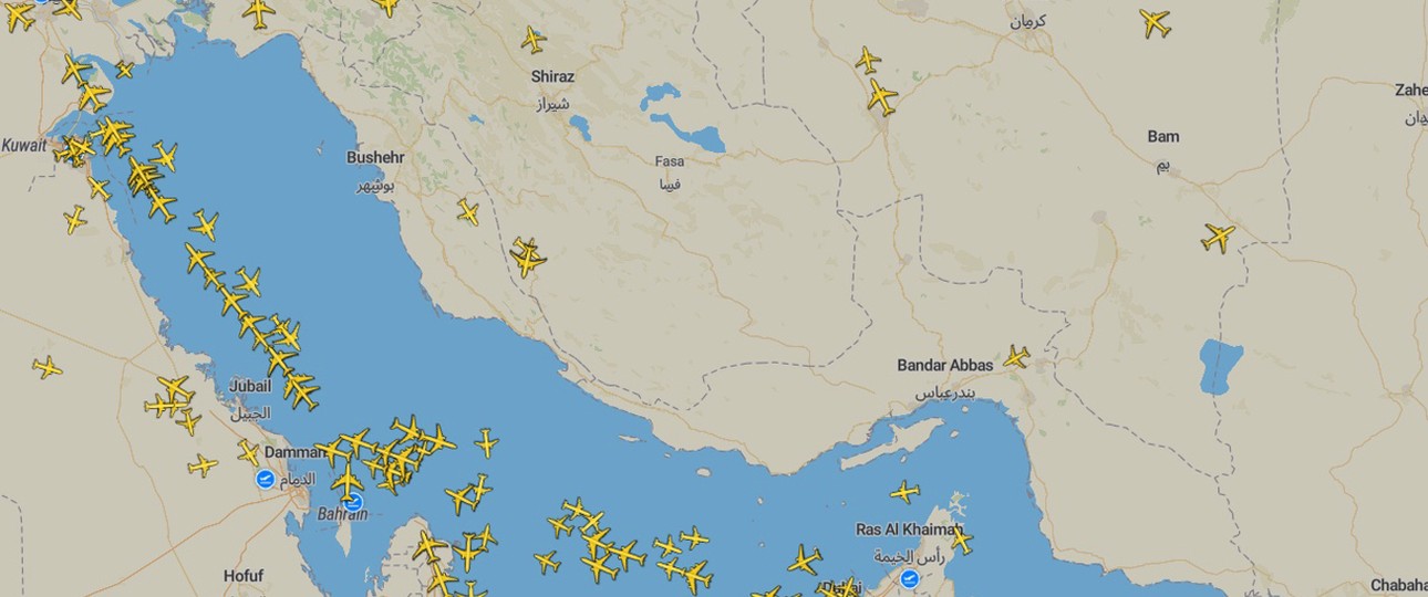 Persischer Golf: Flieger halten sich von der iranischen Küste fern.