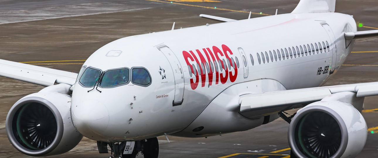 Airbus A220 von Swiss: Es kam zu zwei Zwischenfällen, bei denen ein Triebwerk ausfiel.