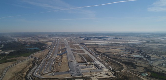 Istanbul Airport: Bauarbeiten an der dritten Start- und Landebahn.