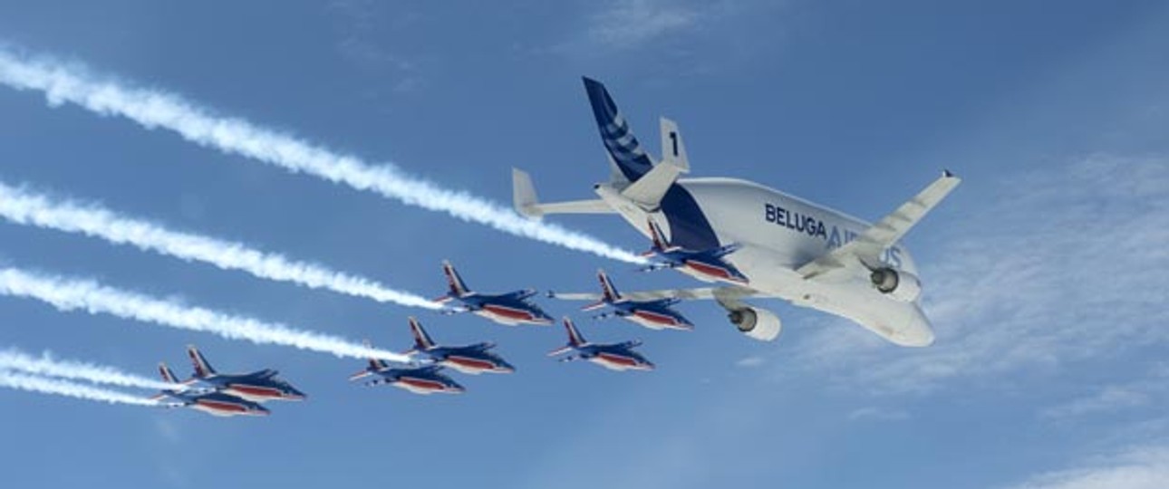 Beluga im Formationsflug: Der Frachter beruht auf dem A300.