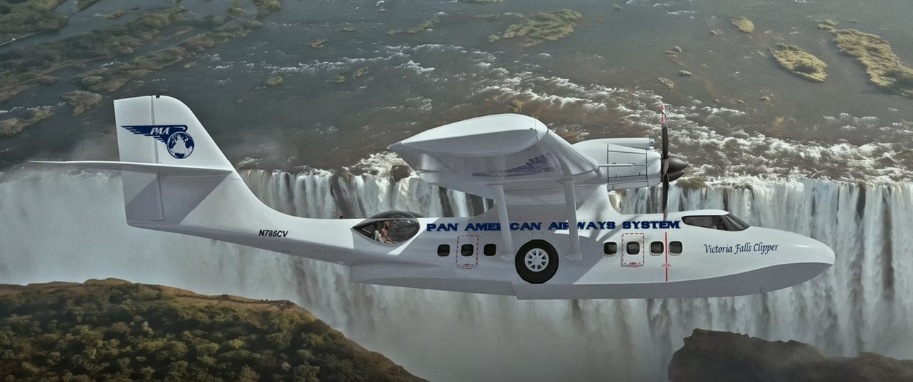 Catalina II im Flug: Pan American Airways System plant Luxus-Flüge.