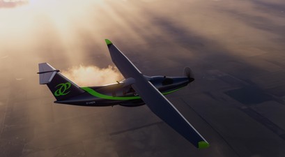 Microliner in der Luft: Die Animation zeigt, wie das Flugzeug aussehen soll.
