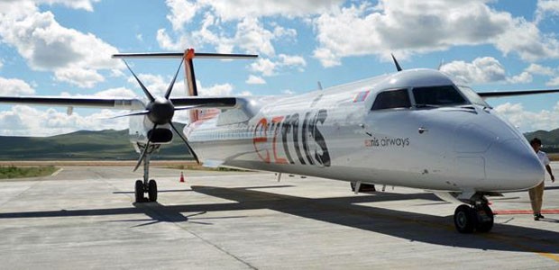 Bombardier Q400 von Eznis: Nun stehen die Maschinen am Boden.