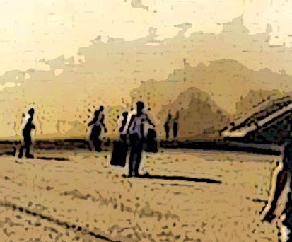 Evakuierung: Passagiere nehmen oft ihr Gepäck mit.