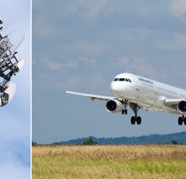 Sendemast und Flugzeug von Airbus France: Sicherheitswarnung.