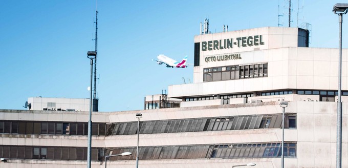 <strong>7th place.</strong> Germany: 20'176 take-offs per week. The image features the Berlin-Tegel airport.