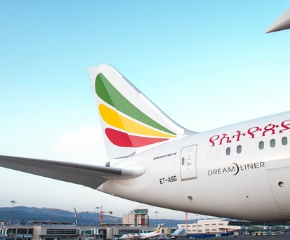 Boeing 787 von Ethiopian Airlines: Der Dreamliner fliegt ab Juni mit Fünfte-Freiheit-Rechten von Addis Abeba über Madrid nach Dublin.