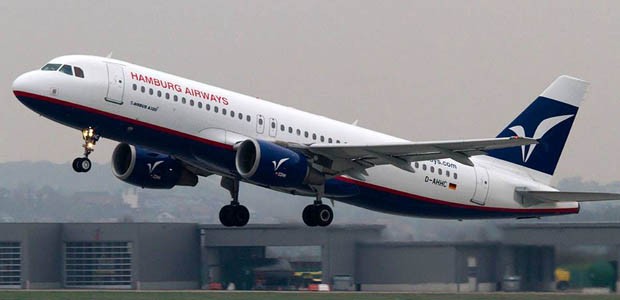 Airbus A320 von Hamburg Airways: Der Jet wird nie mehr so starten.