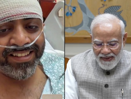 Pilot Machchhar (links) und Indiens Premiermisnister Modi (rechts): Beide haben zehn Minuten miteinander gesprochen. 