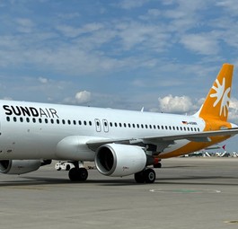 Sundairs Airbus A320 mit dem Kennzeichen D-ASMR: Die Airline wollte zum 1. August von Berlin Linienflüge nach Damaskus aufnehmen.